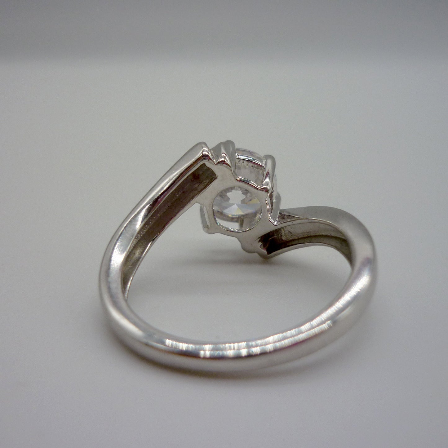 CZ Diamond Crossover Ring Size 5.75