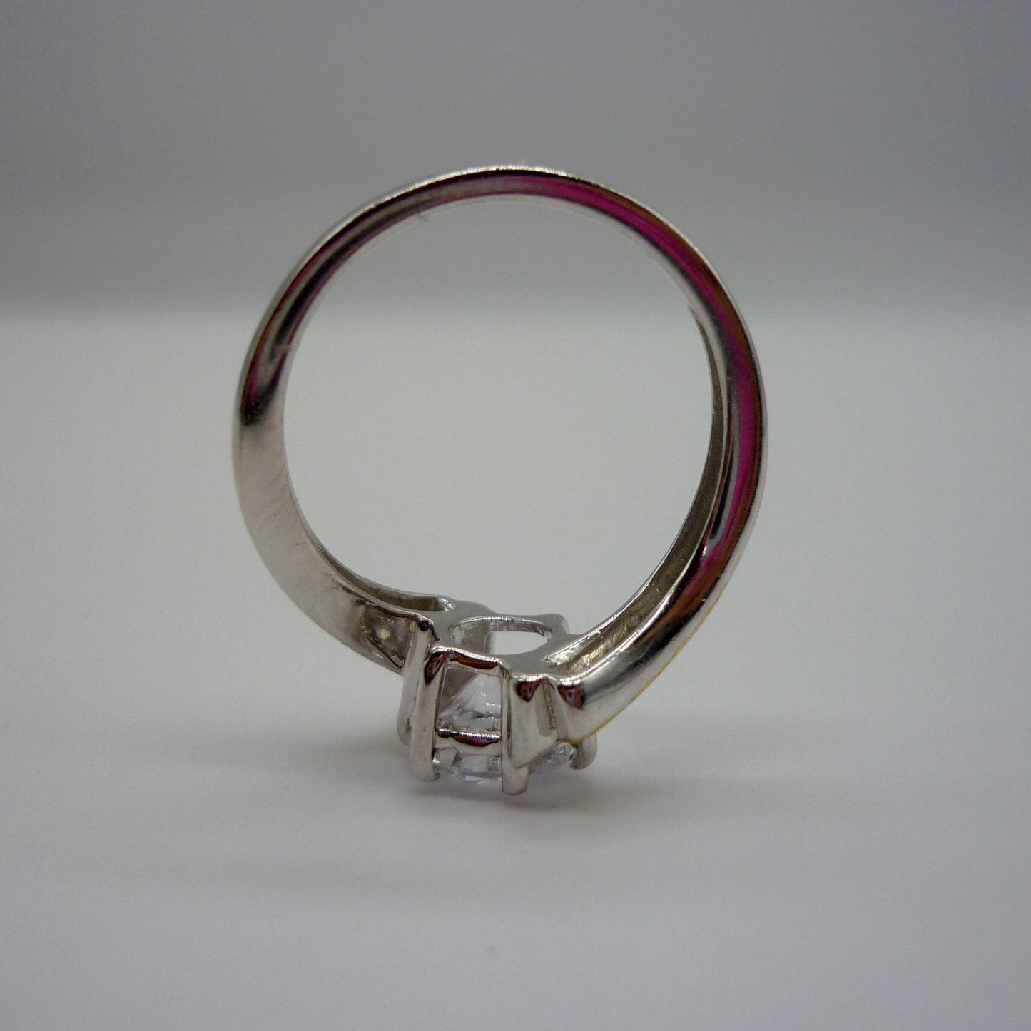 CZ Diamond Crossover Ring Size 5.75