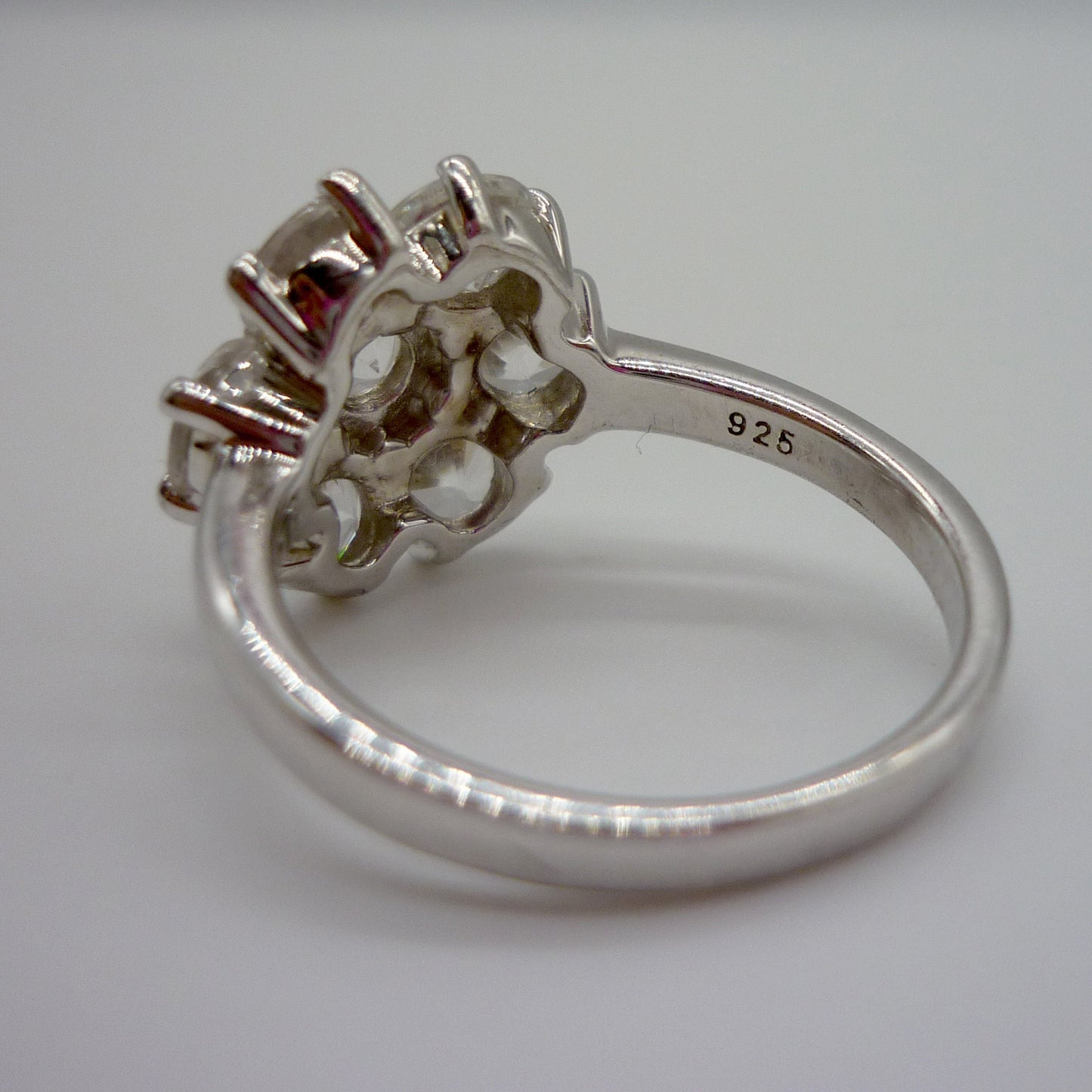 Simulated Diamond Flower Ring Size 6.75