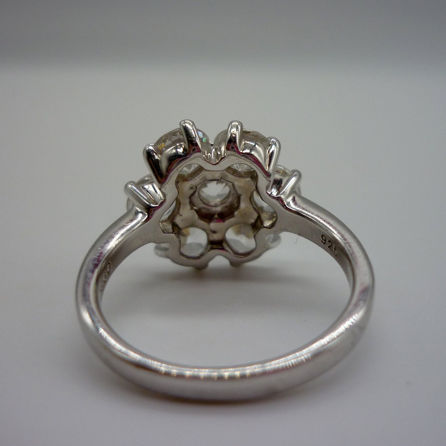 Simulated Diamond Flower Ring Size 6.75