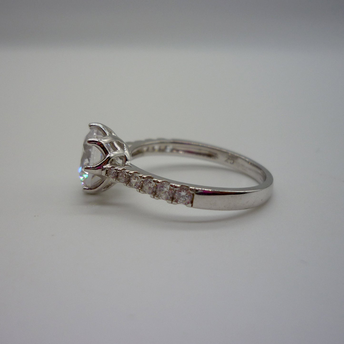 Simulated Diamond Solitaire Ring Size 6.75