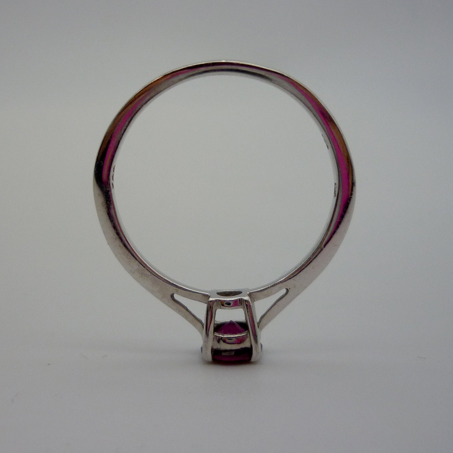 Silver Ring Set With Small Garnet Size 6.75