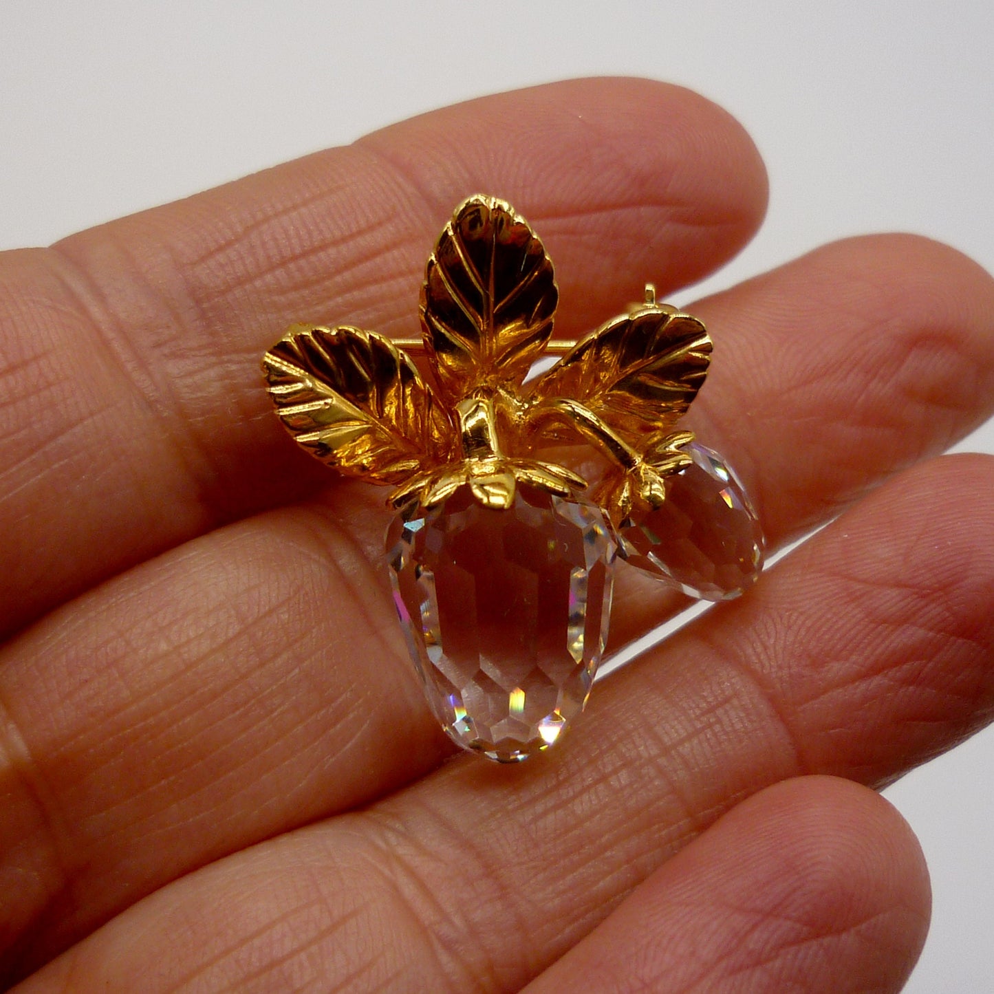 Vintage Swarovski Crystal Memories Strawberry Brooch