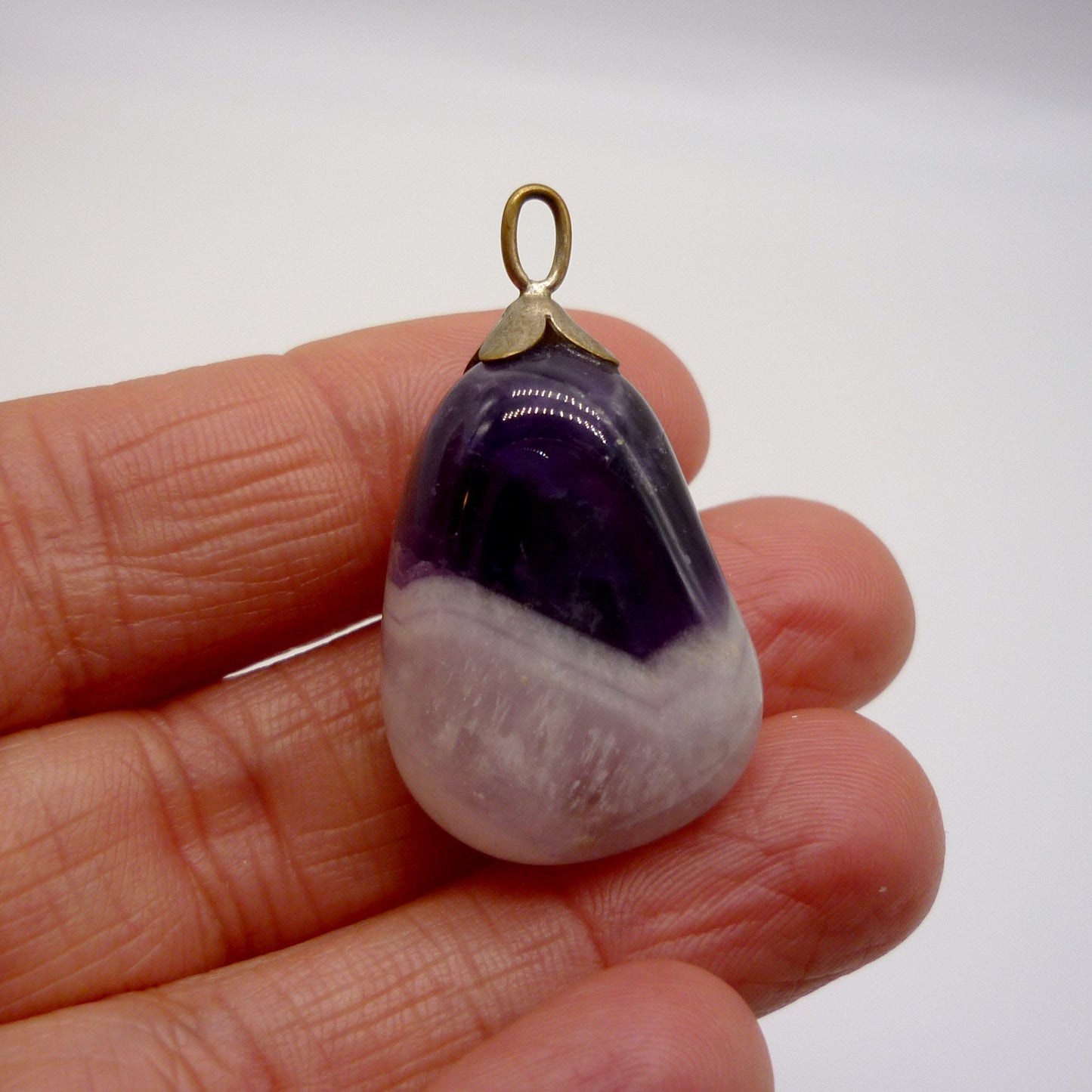 Vintage Opaque Amethyst Quartz Crystal Pendant
