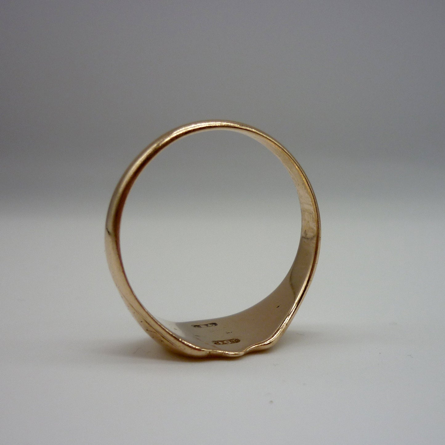 Antique Signet Ring Size 10.75, Hand Engraved Yellow Gold Monogram, Old Initial Shield Ring