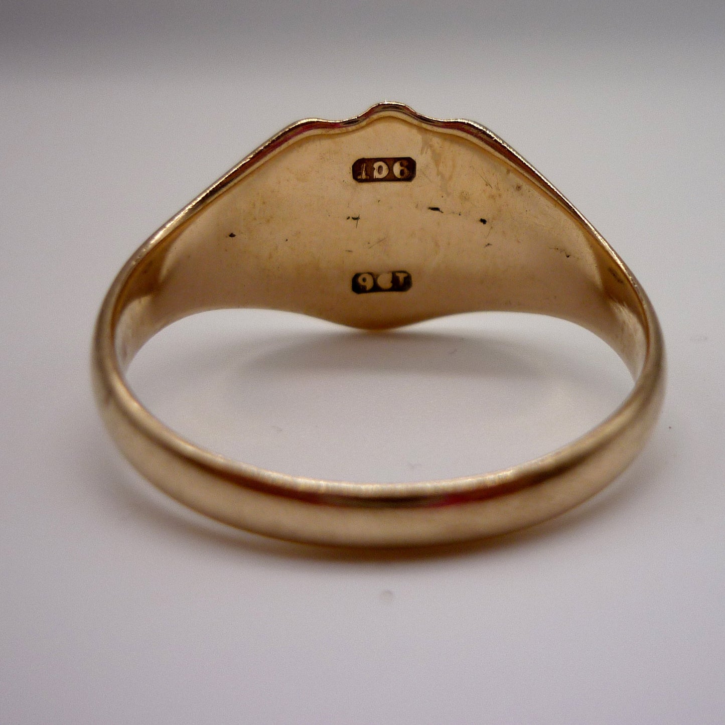 Antique Signet Ring Size 10.75, Hand Engraved Yellow Gold Monogram, Old Initial Shield Ring