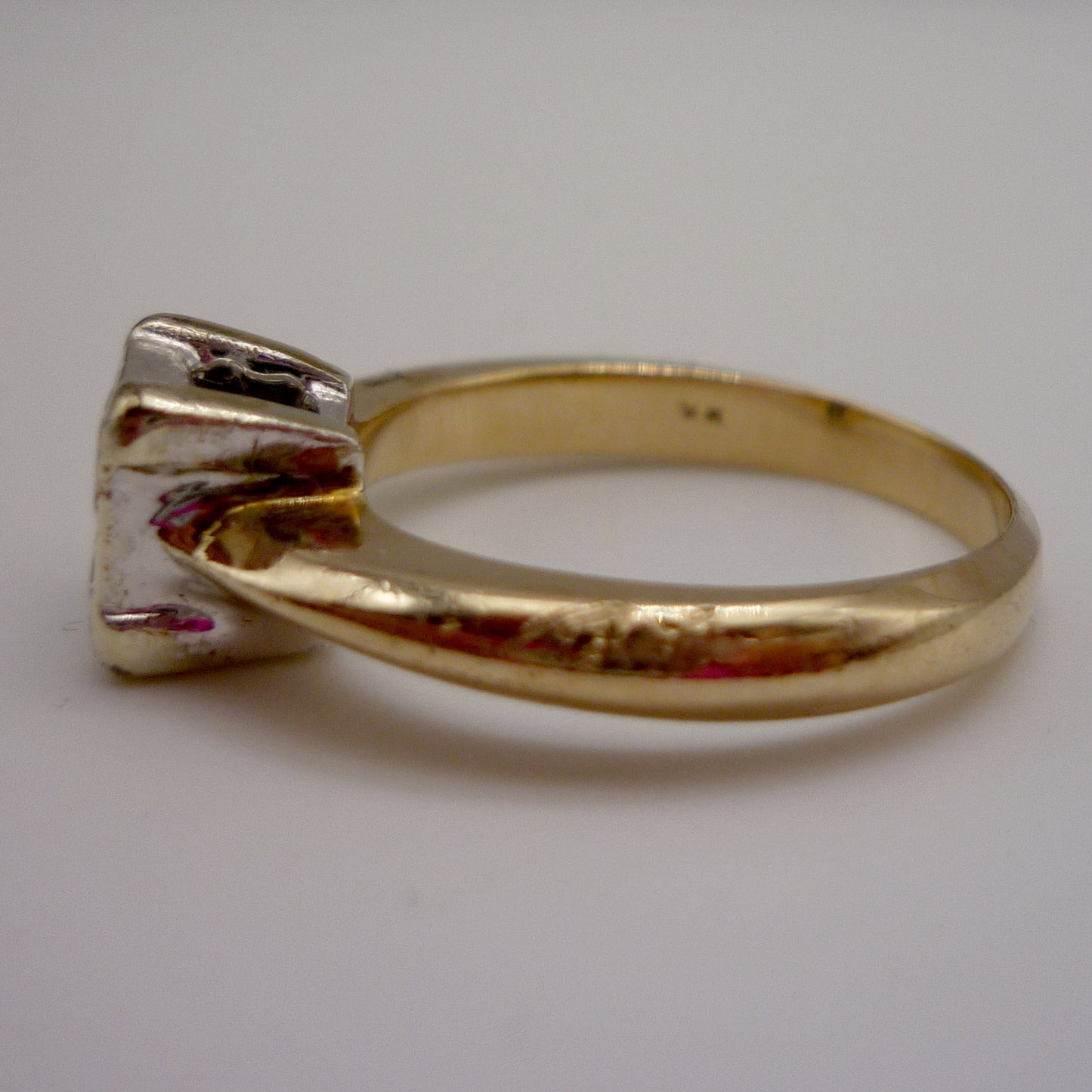 Vintage Princess Cut Diamond Ring: 9ct Gold Band, Size 5.75
