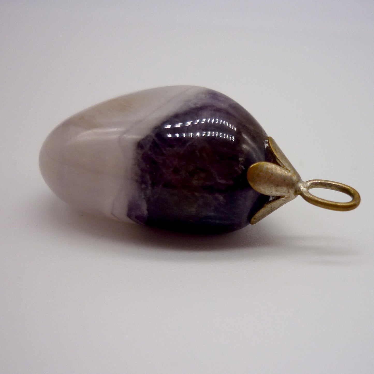 Vintage Opaque Amethyst Quartz Crystal Pendant