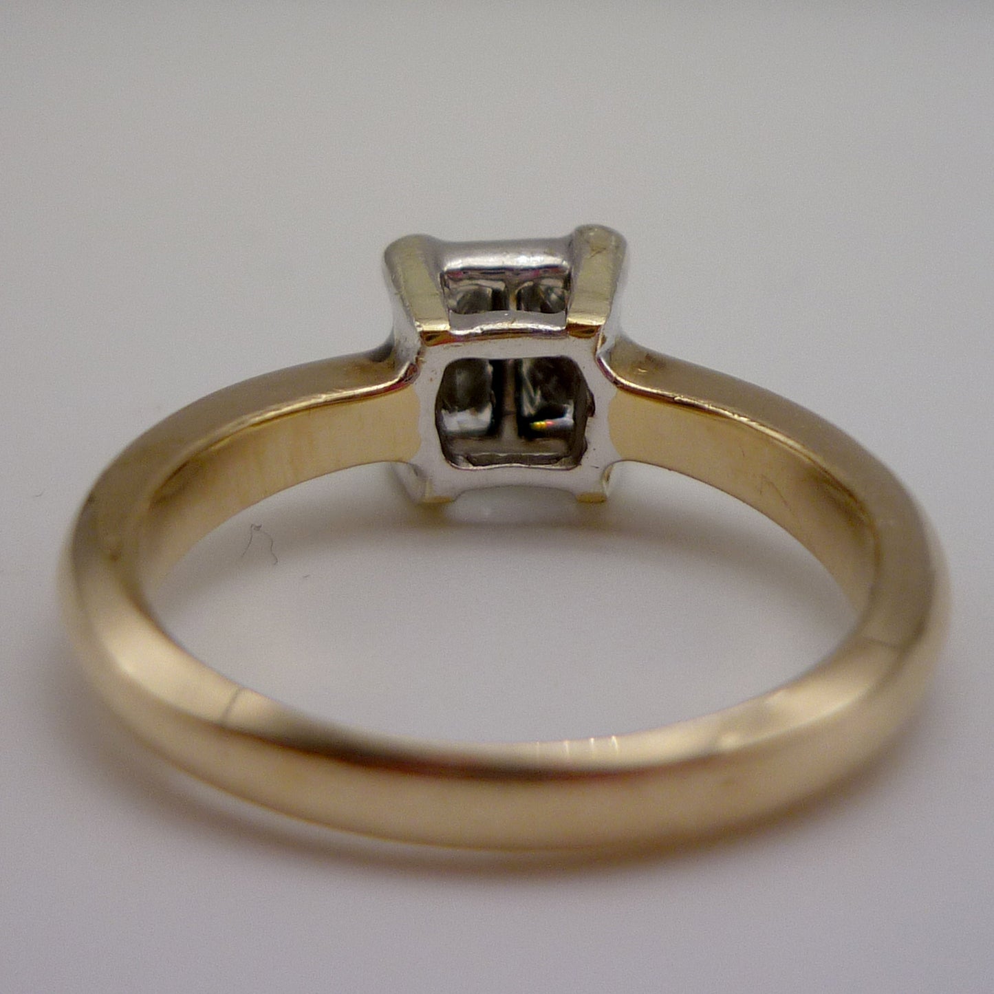 Vintage Princess Cut Diamond Ring: 9ct Gold Band, Size 5.75