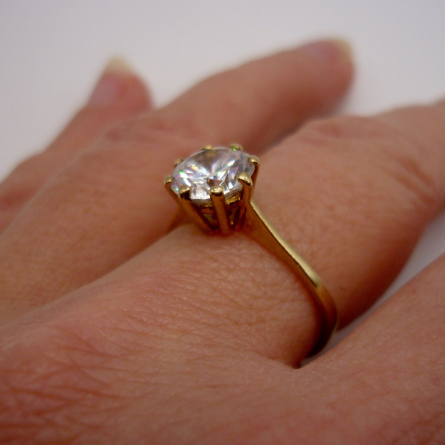 Cubic Zirconia Solitaire Ring Size 6.75