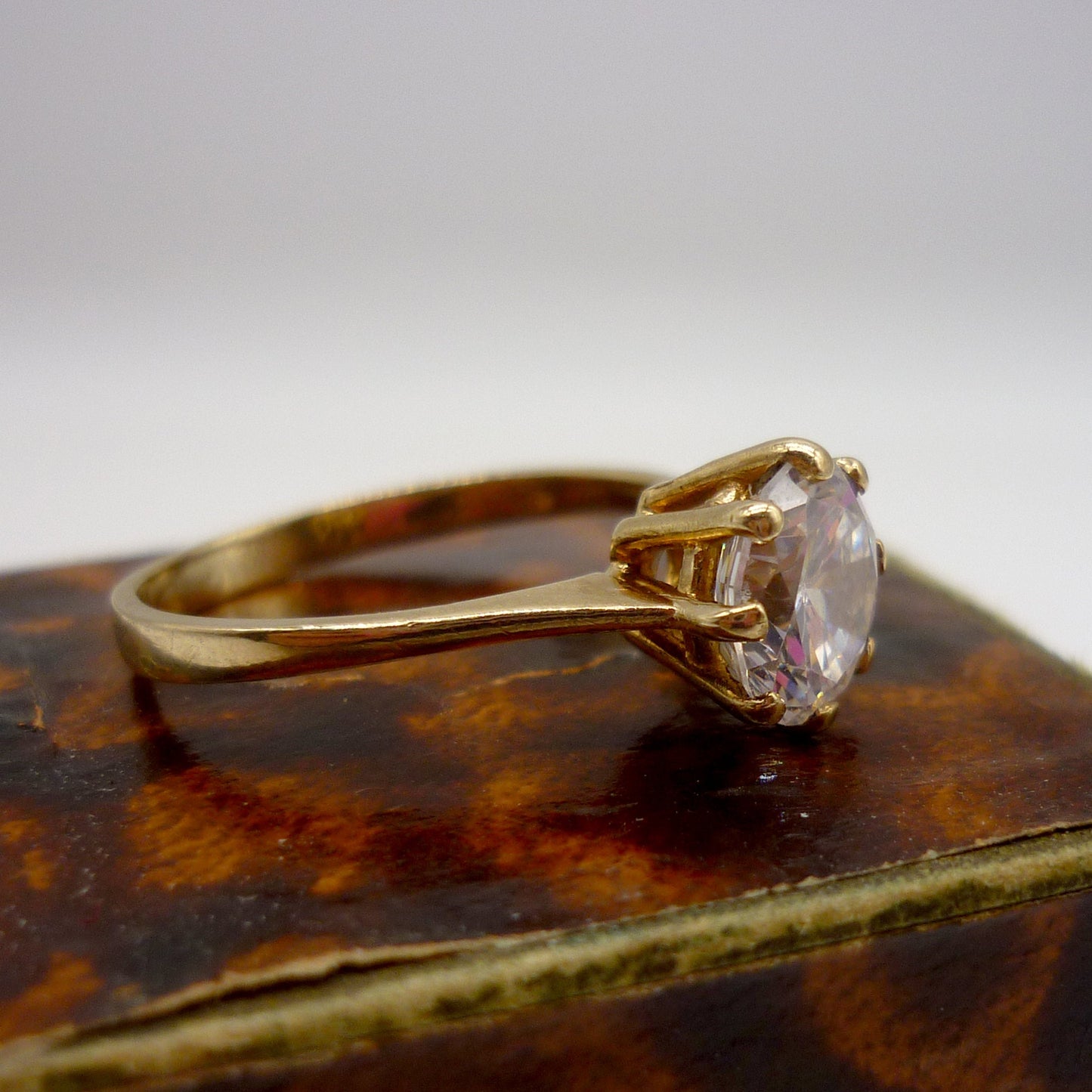 Cubic Zirconia Solitaire Ring Size 6.75