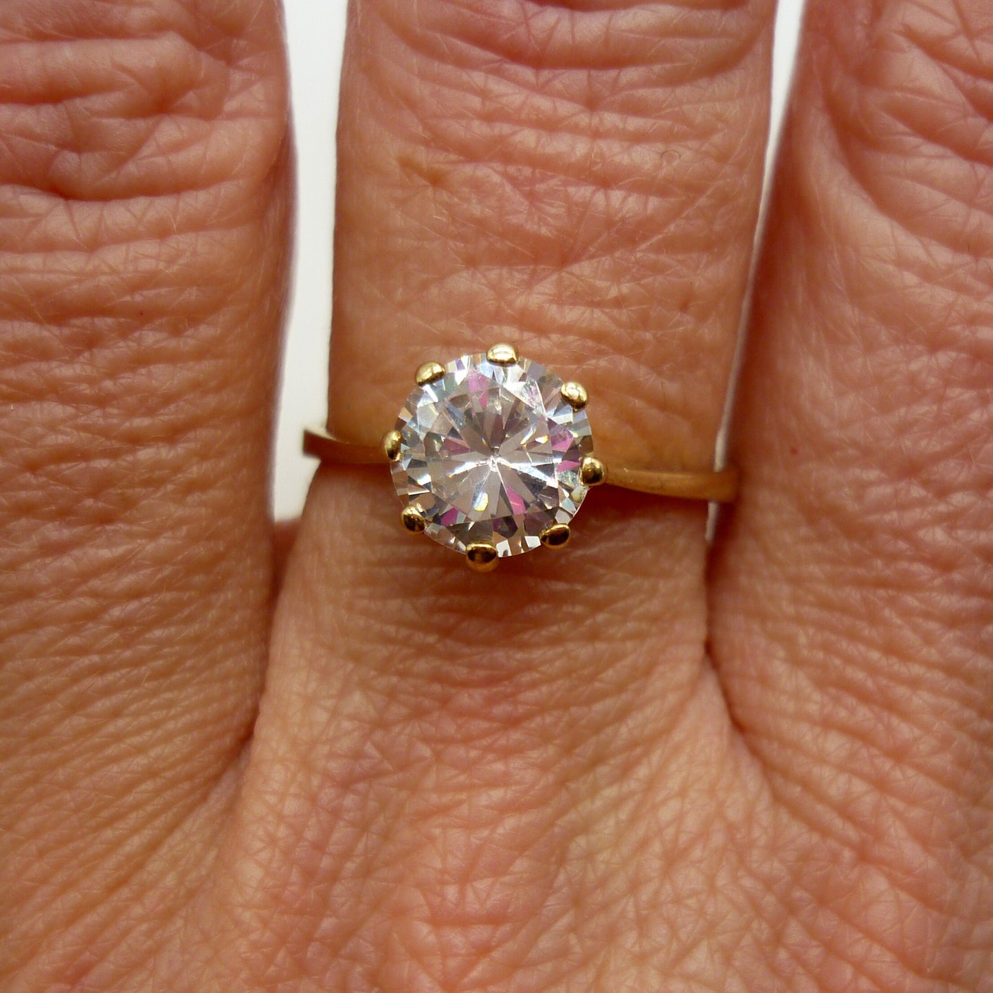 Cubic Zirconia Solitaire Ring Size 6.75