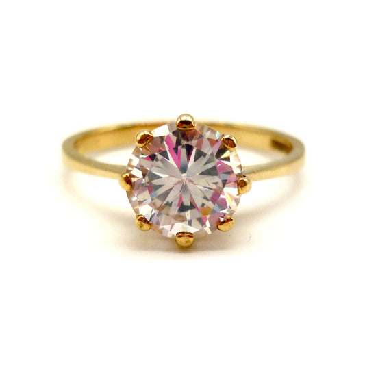 Cubic Zirconia Solitaire Ring Size 6.75