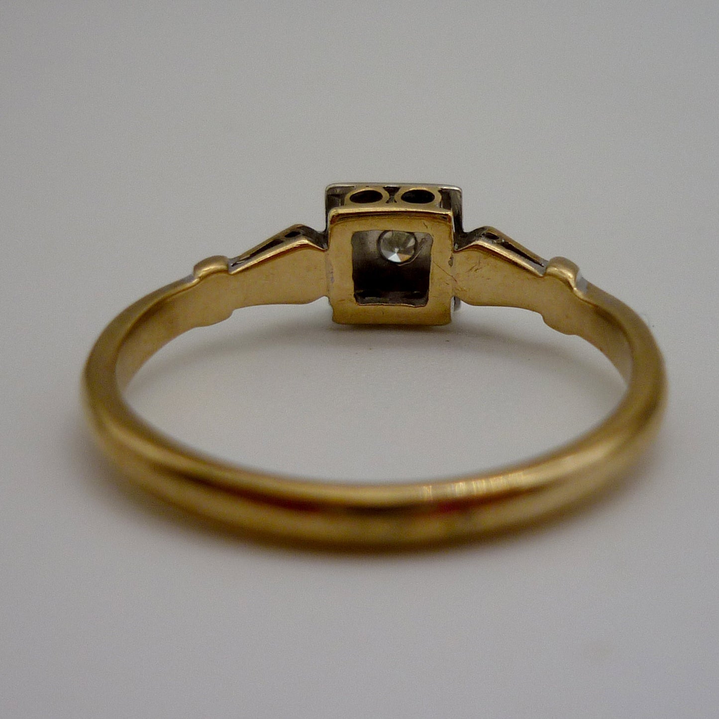Art Deco Gold &  Platinum Diamond Ring Size 7