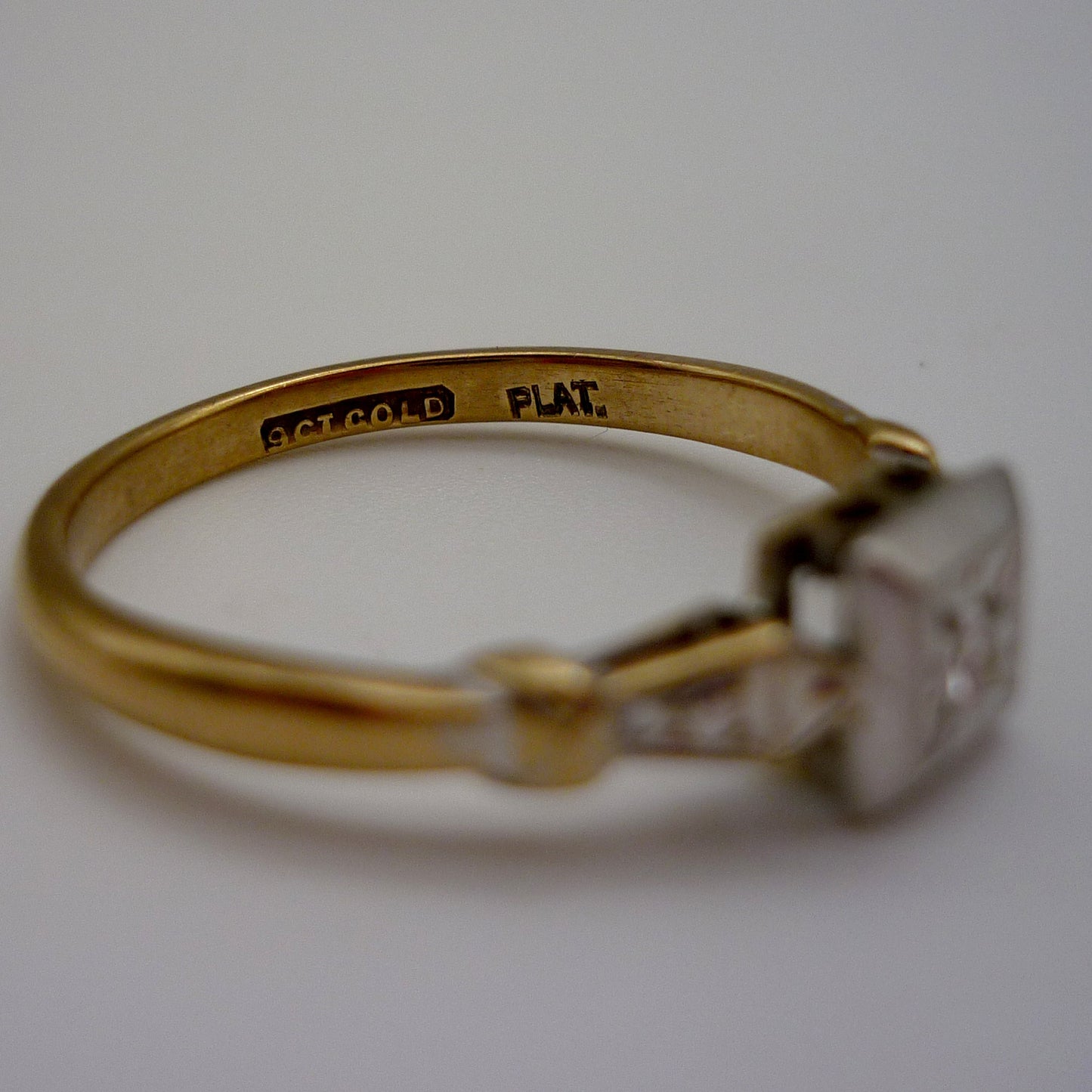Art Deco Gold &  Platinum Diamond Ring Size 7