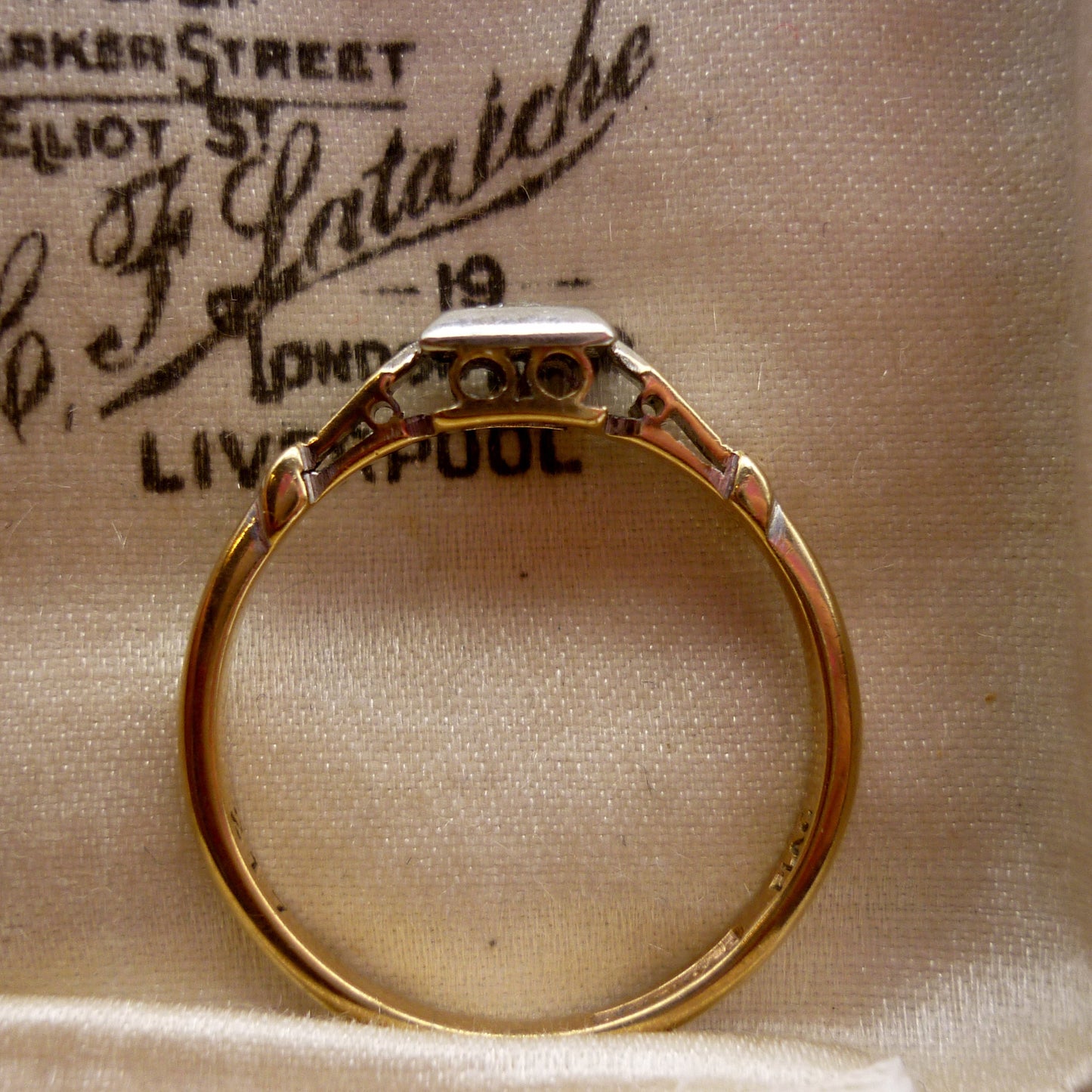 Art Deco Gold &  Platinum Diamond Ring Size 7