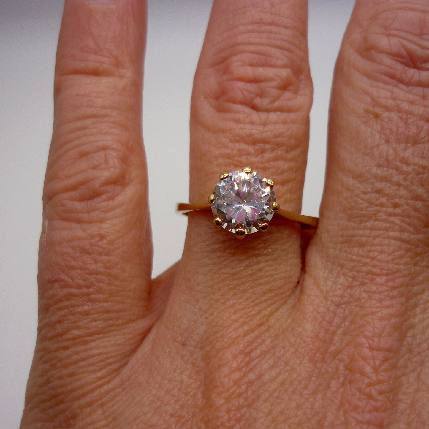 Cubic Zirconia Solitaire Ring Size 6.75