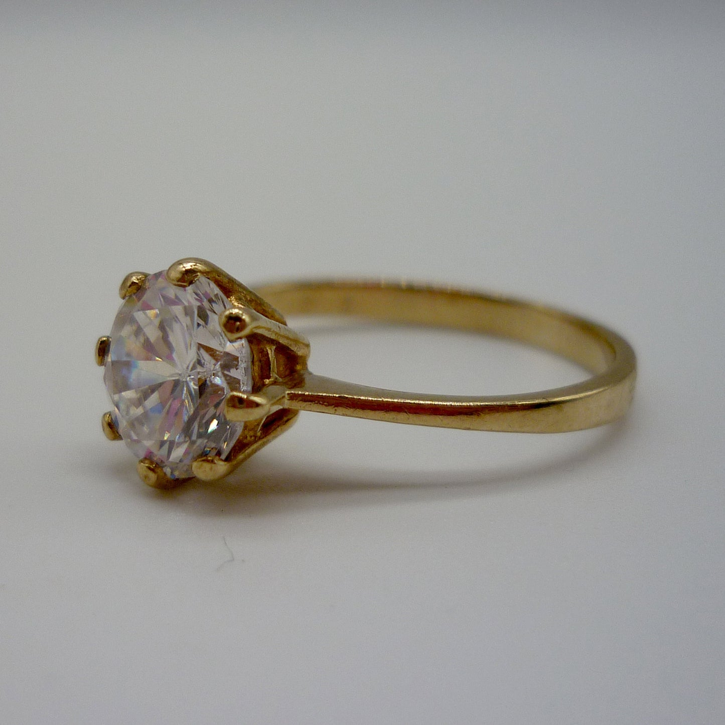 Cubic Zirconia Solitaire Ring Size 6.75