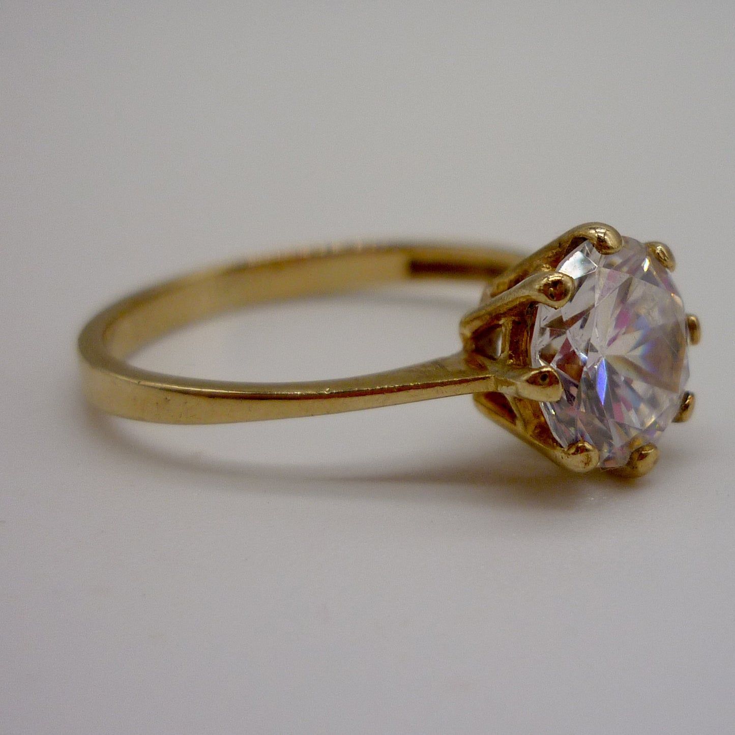 Cubic Zirconia Solitaire Ring Size 6.75