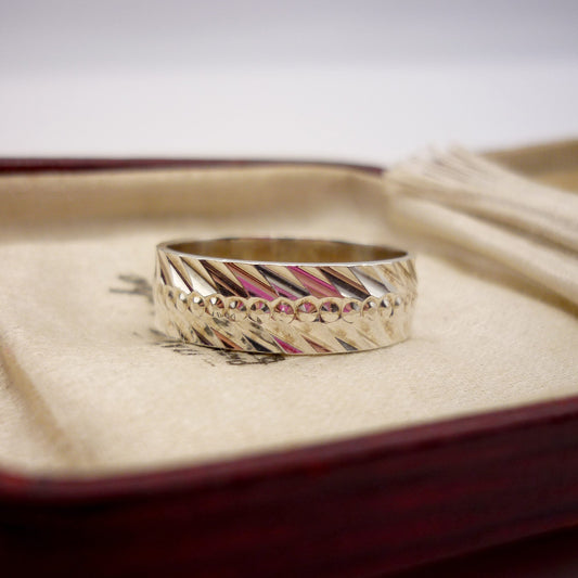 6mm Wide Textured Sterling Silver  Band Size 6.5