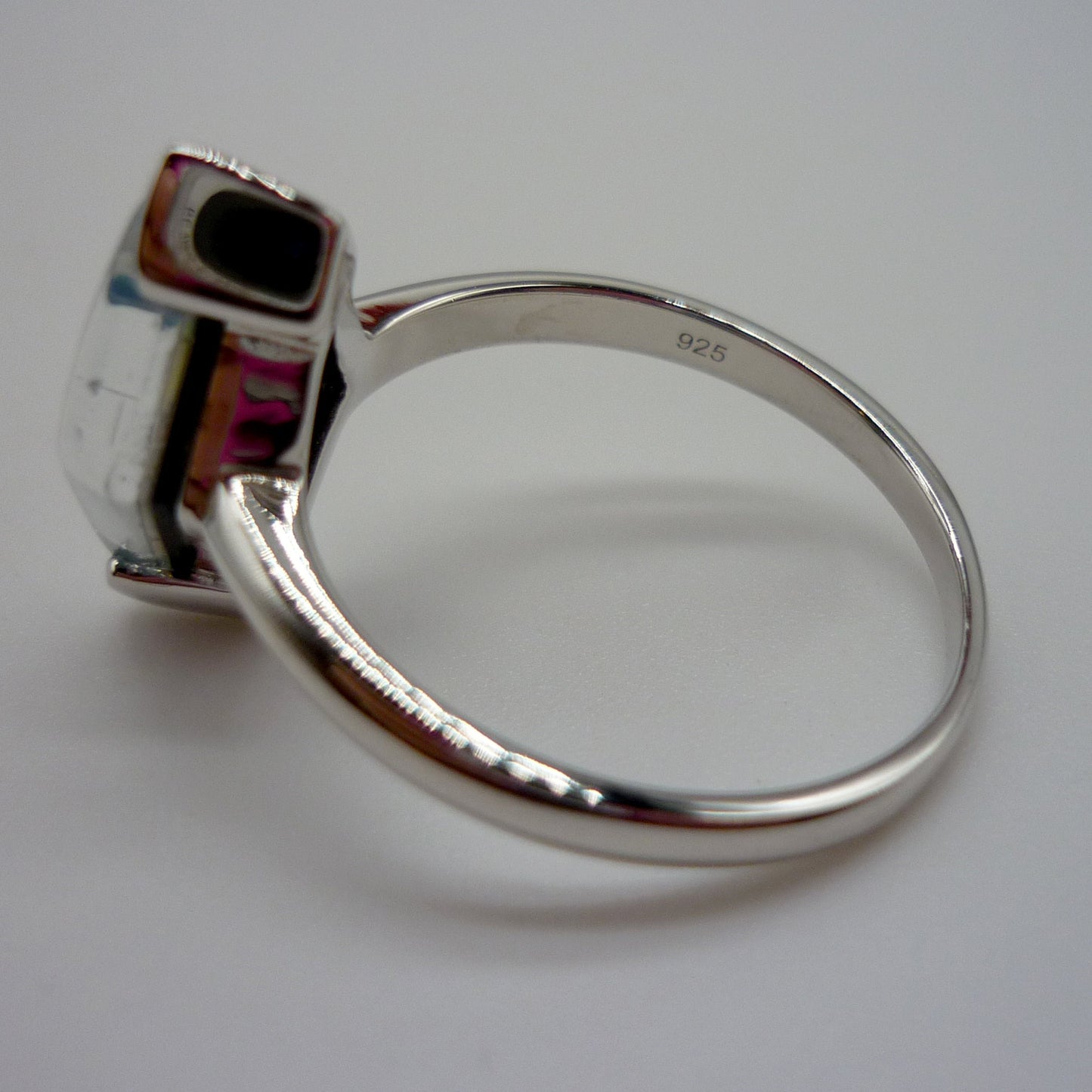 Australian Mosaic Opal & Silver Ring Size 6.75