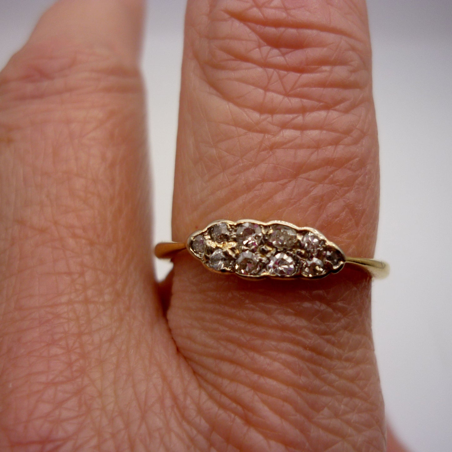 Vintage 18ct Diamond Cluster Ring 8.75