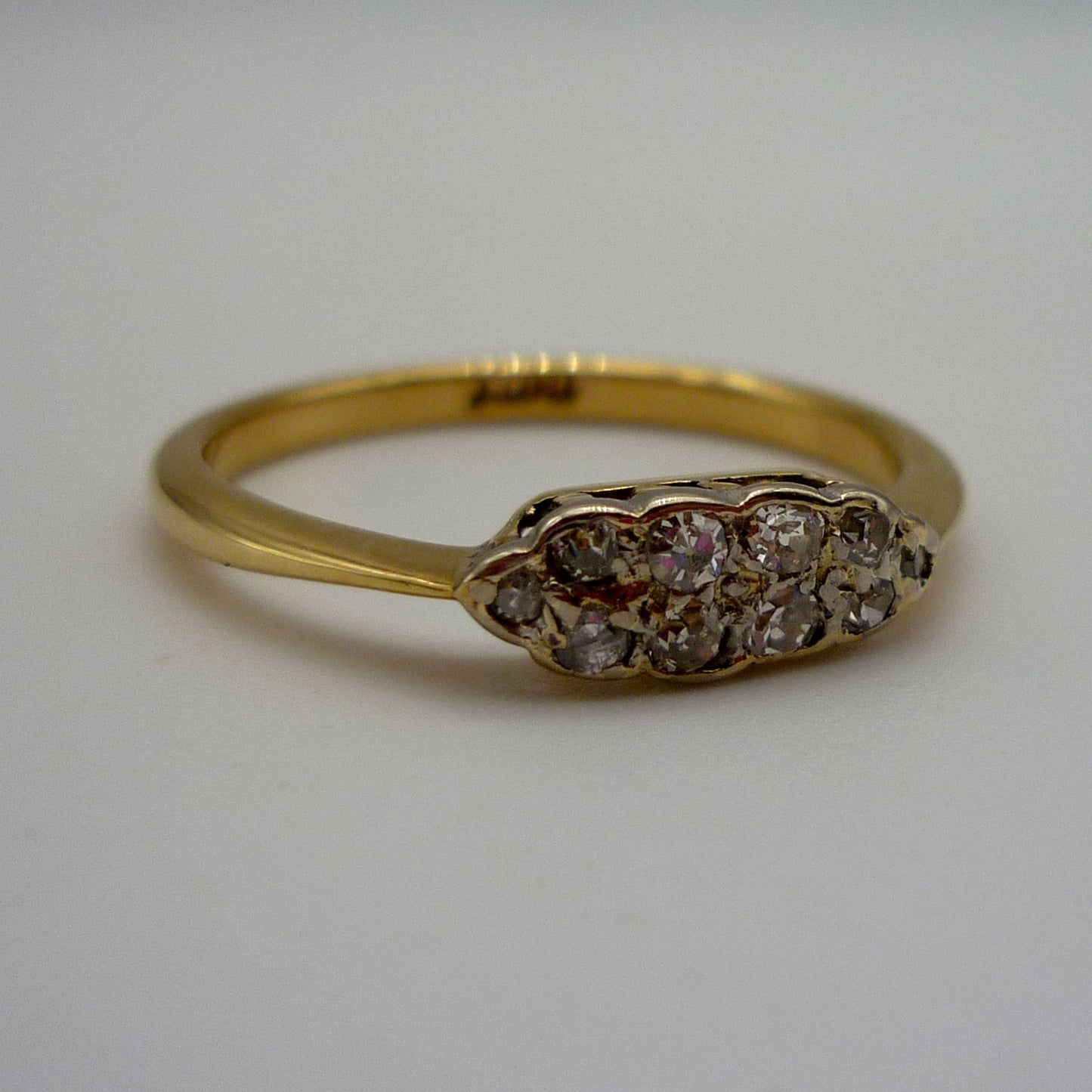 Vintage 18ct Diamond Cluster Ring 8.75