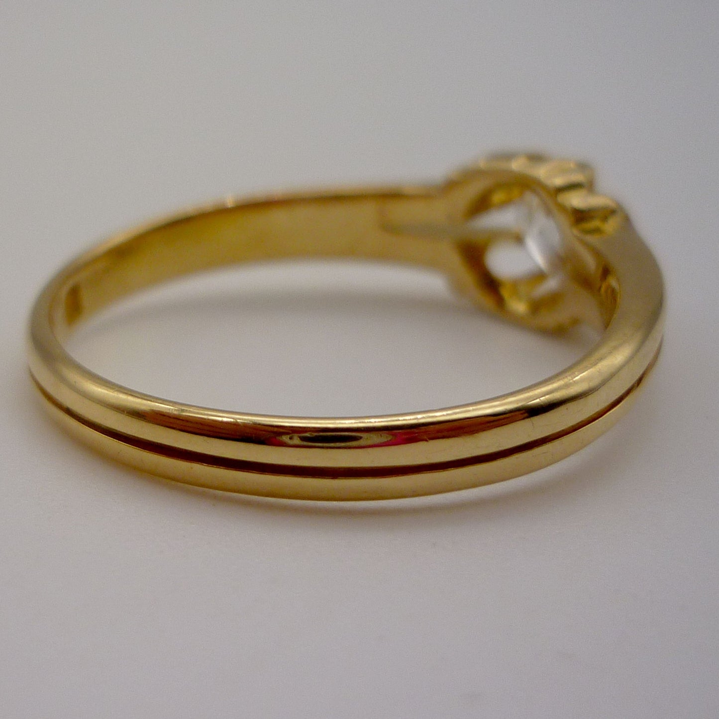 18k Gold 0.5ct Victorian Old Cut Diamond Ring, Large Antique Gold Band Size 9.75