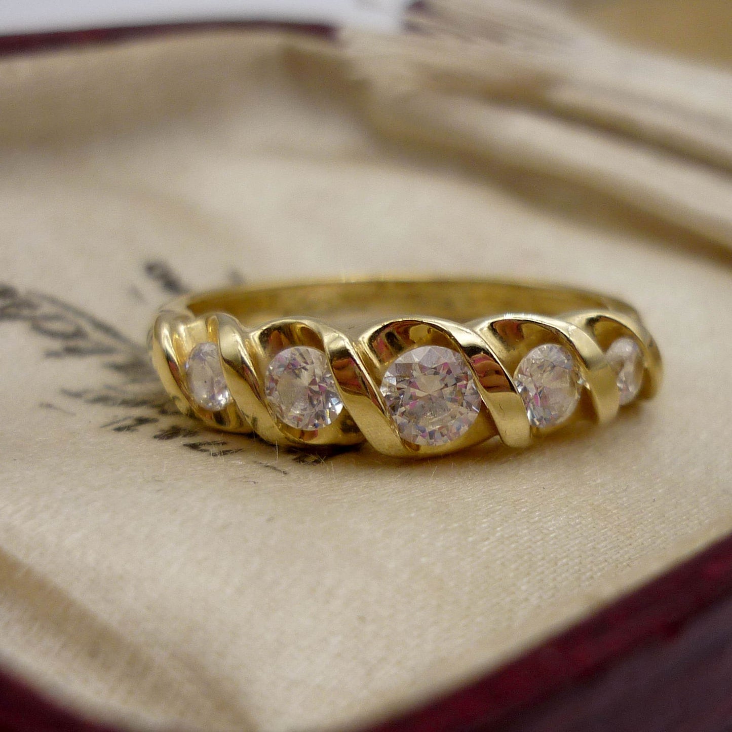 14k Gold Diamonique Ring Size 6.5