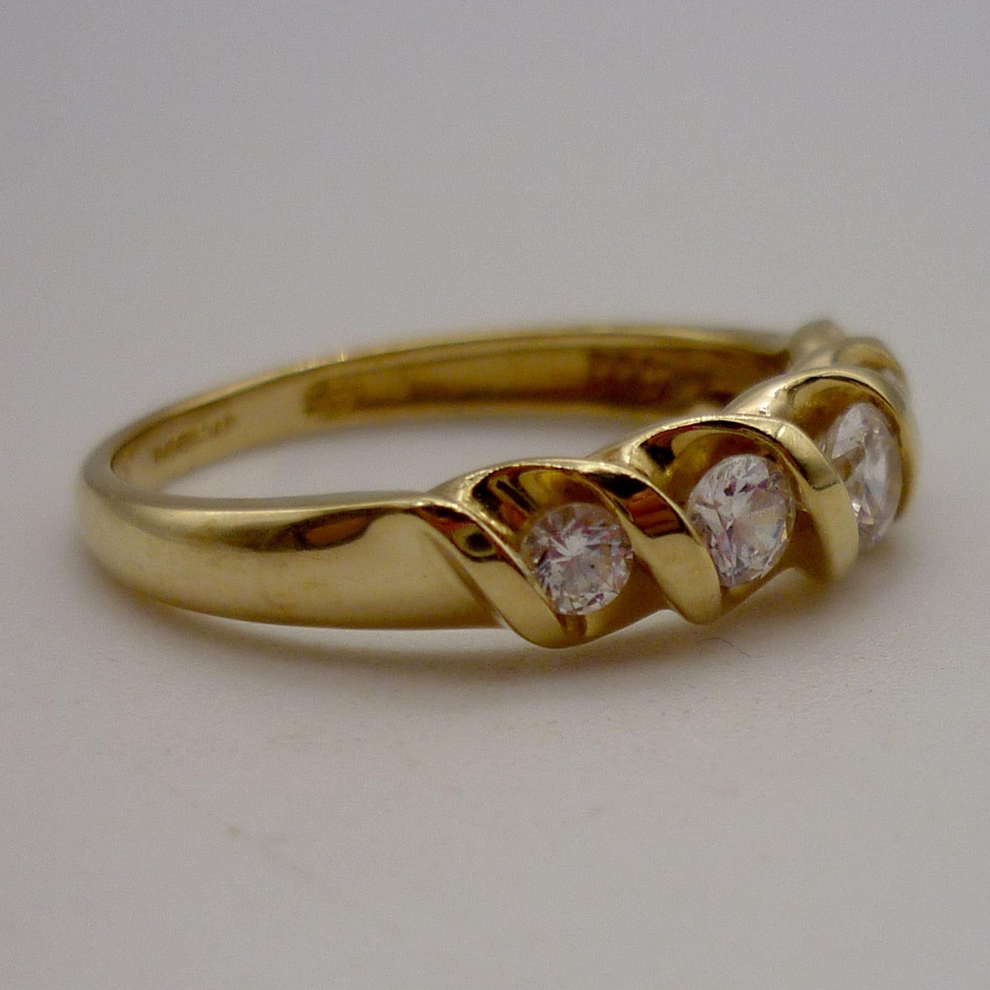 14k Gold Diamonique Ring Size 6.5