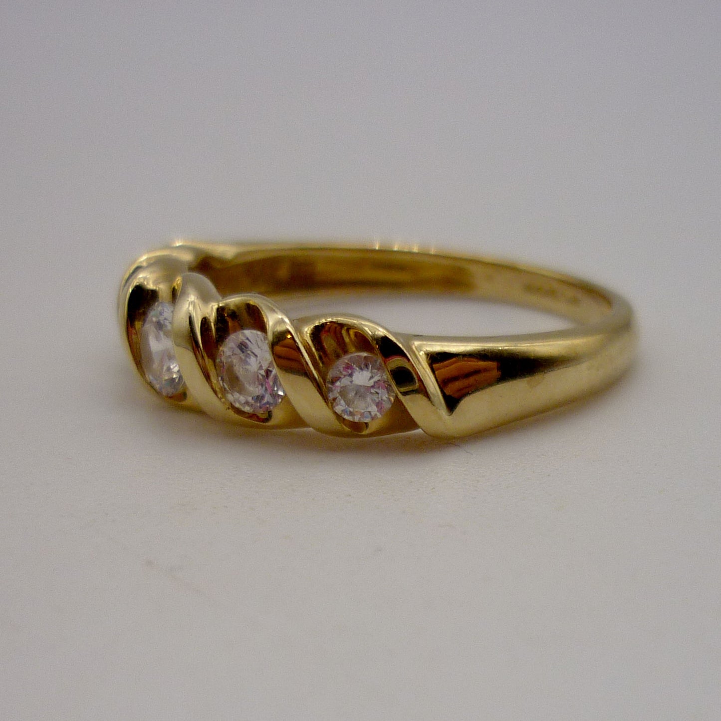 14k Gold Diamonique Ring Size 6.5