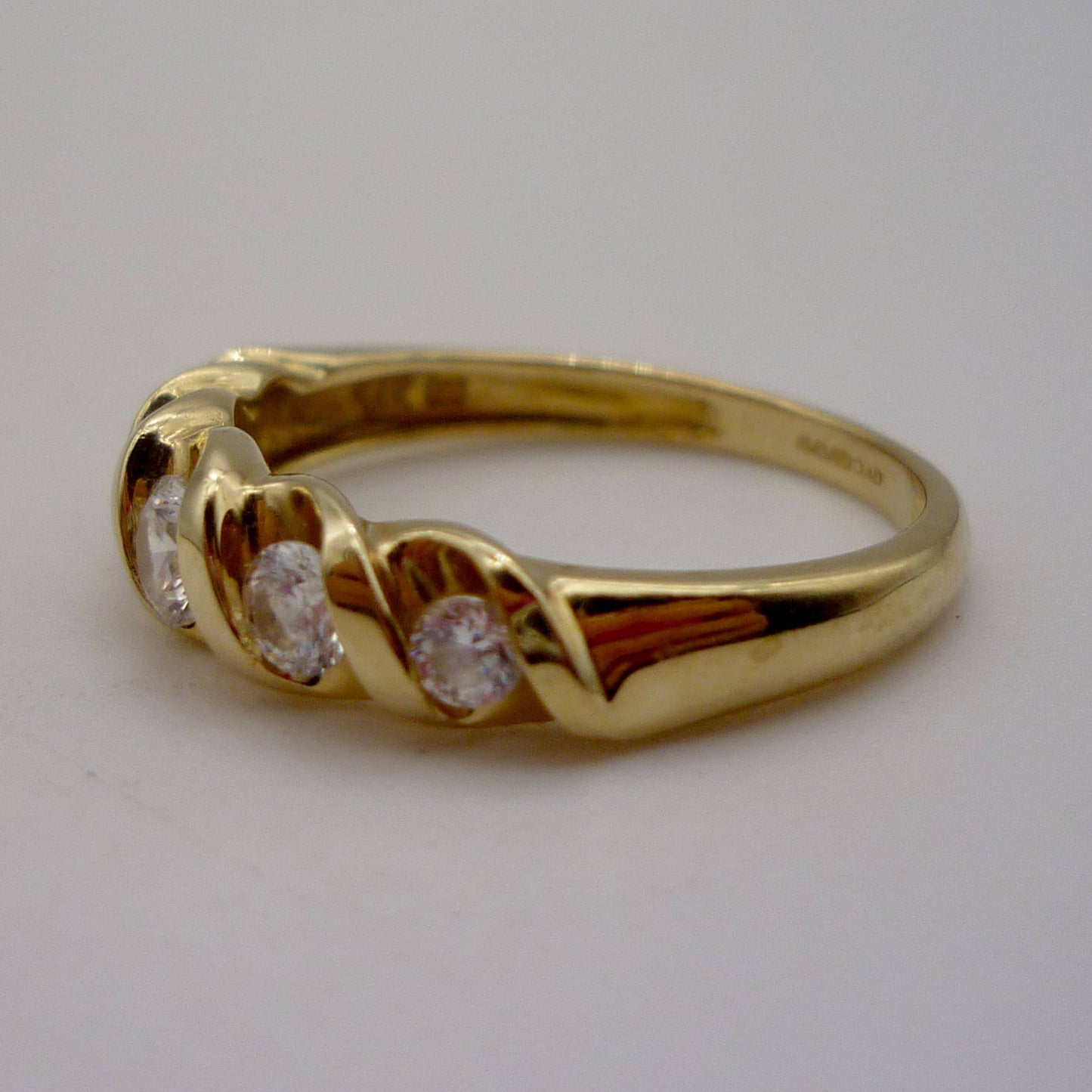 14k Gold Diamonique Ring Size 6.5