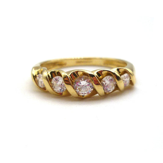 14k Gold Diamonique Ring Size 6.5