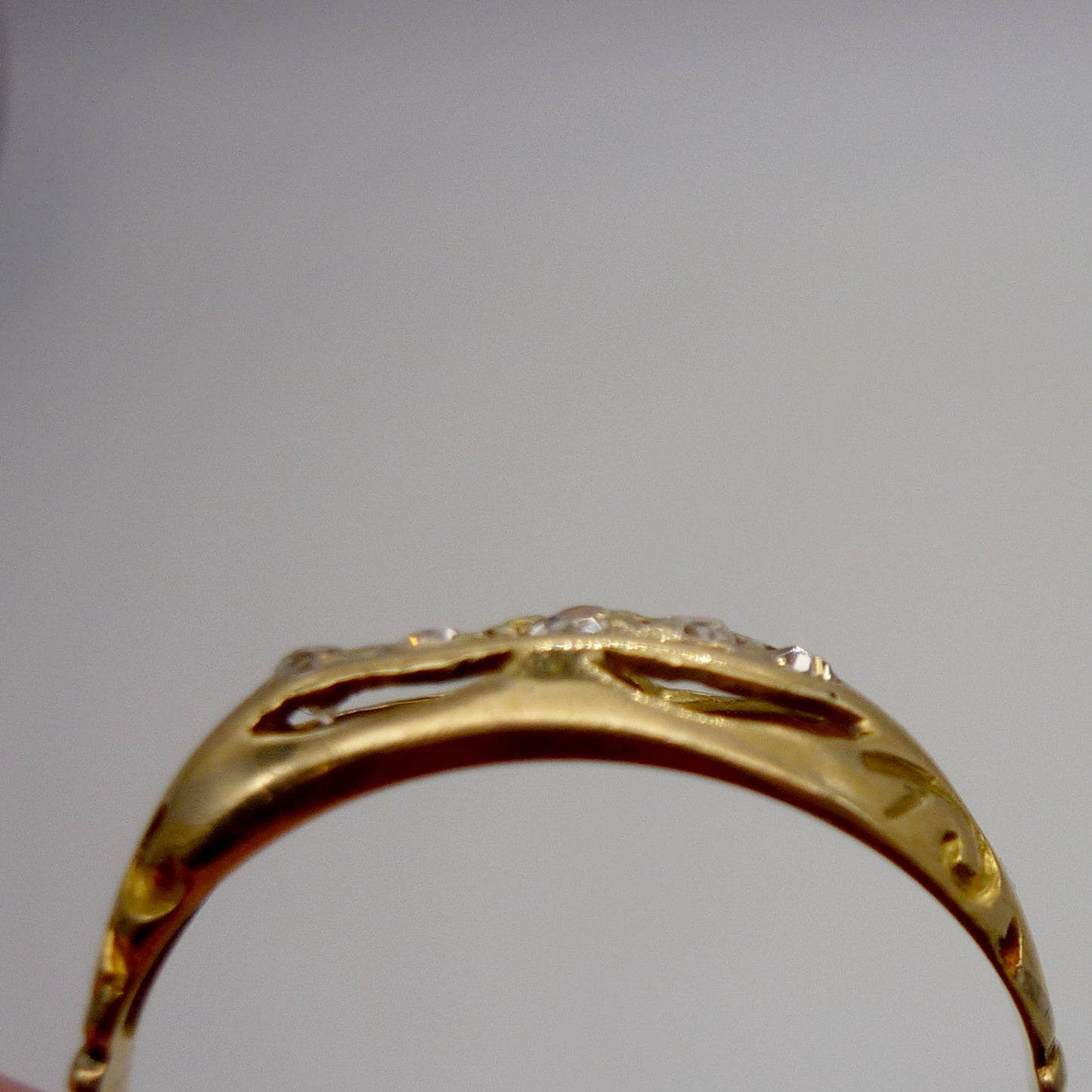 Victorian Wedding Band Size 6.25, Antique Old Cut Diamond Ring