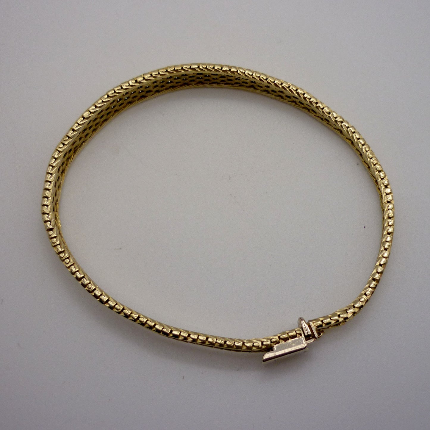 Tapered Gold Woven Mesh Bracelet, Solid 9k Gold 1980s Retro Jewellery Gift For Her