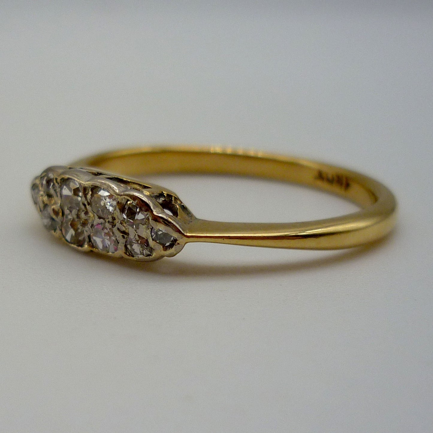 Vintage 18ct Diamond Cluster Ring 8.75