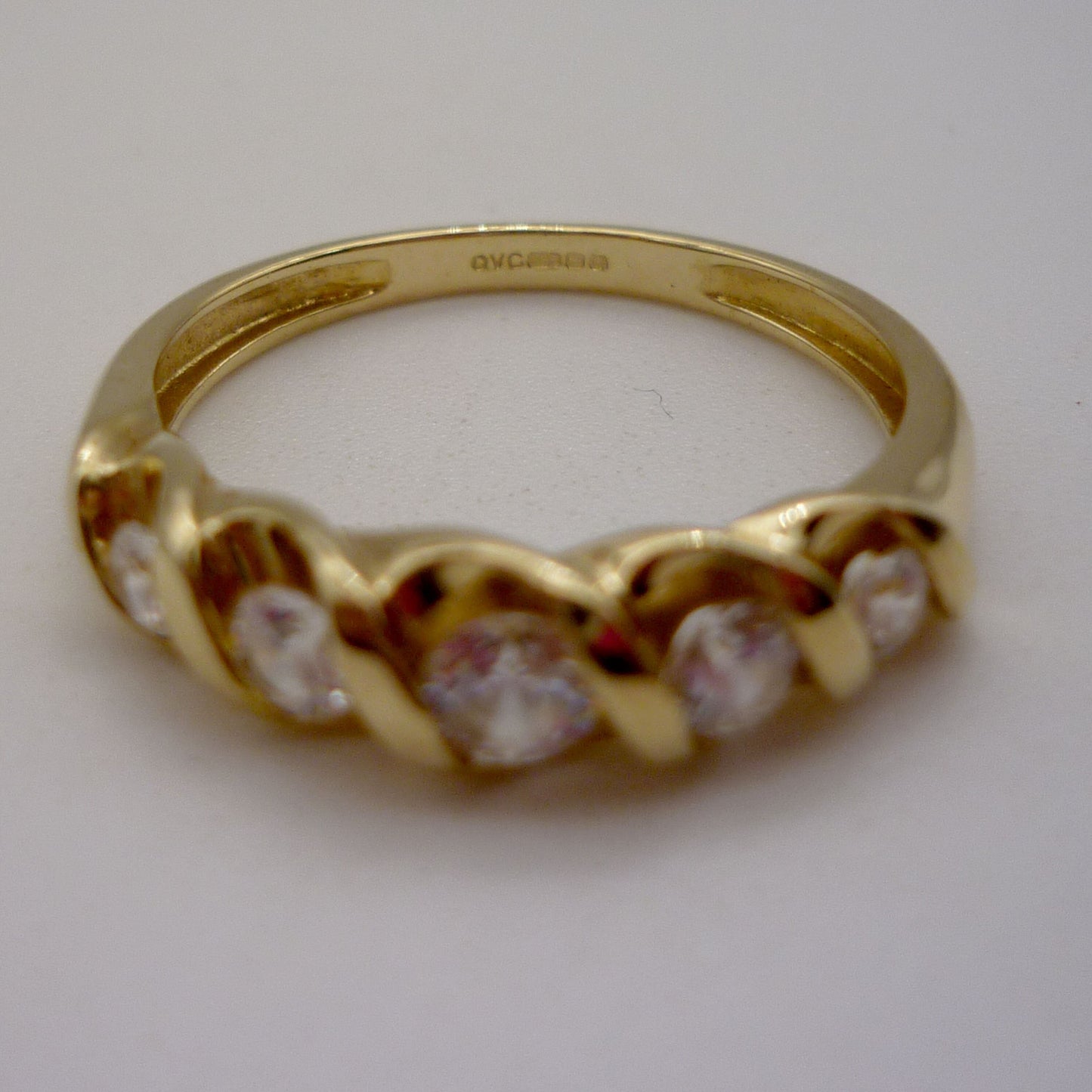 14k Gold Diamonique Ring Size 6.5