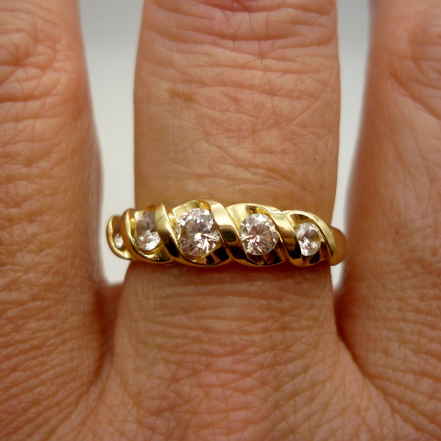 14k Gold Diamonique Ring Size 6.5