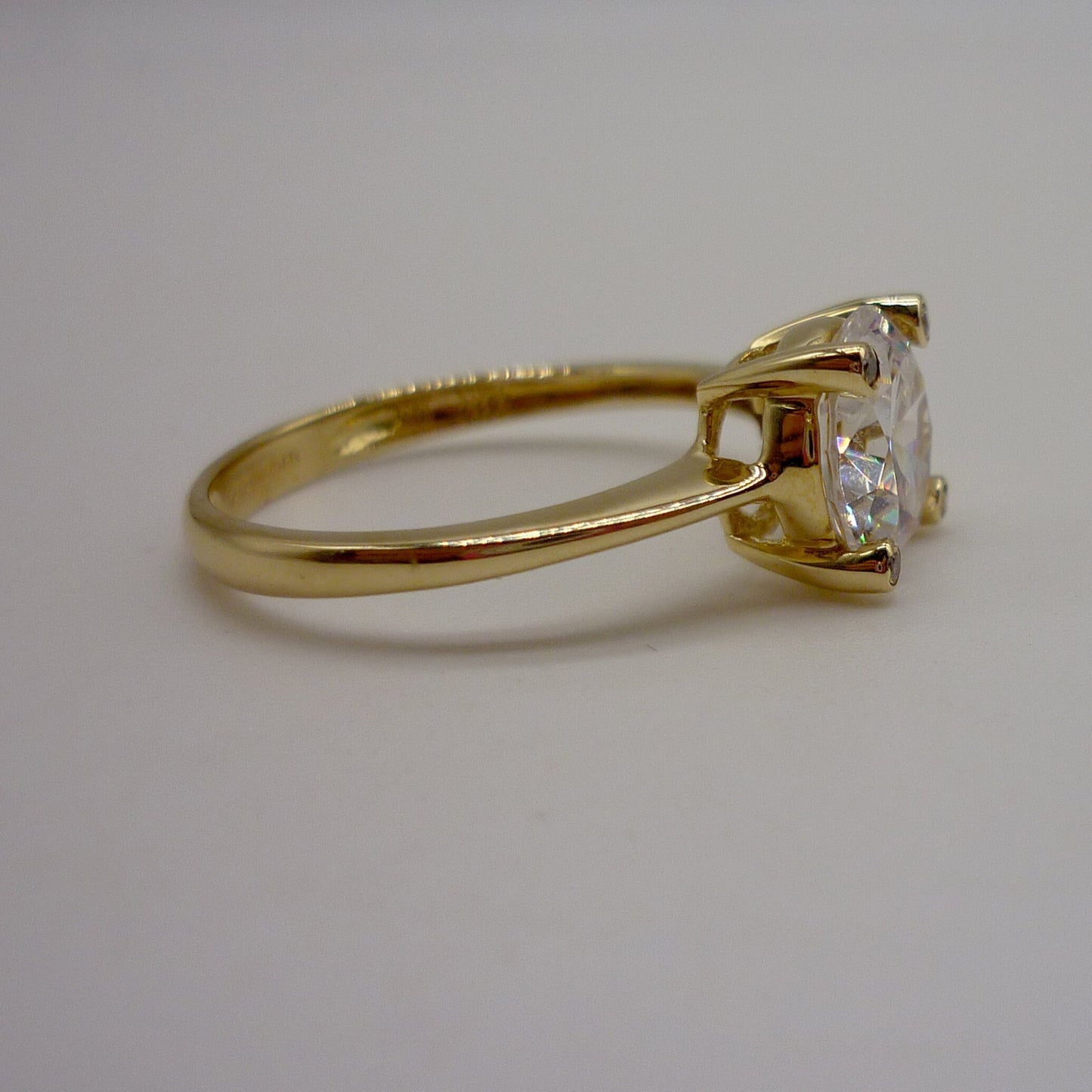 Cubic Zirconia Ring Size 6.5, Simulated Diamond Solitaire