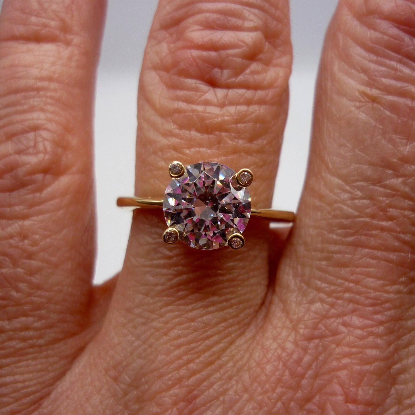 Cubic Zirconia Ring Size 6.5, Simulated Diamond Solitaire