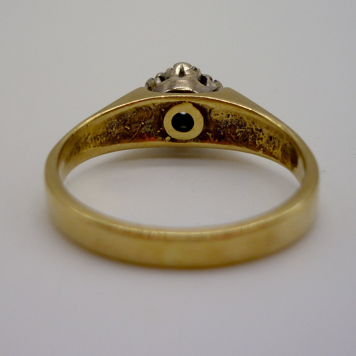 Vintage 18k Gold Ruby & Diamond Cluster Ring Size 6.25