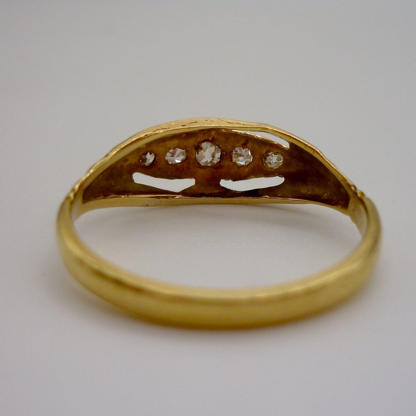 Victorian Wedding Band Size 6.25, Antique Old Cut Diamond Ring