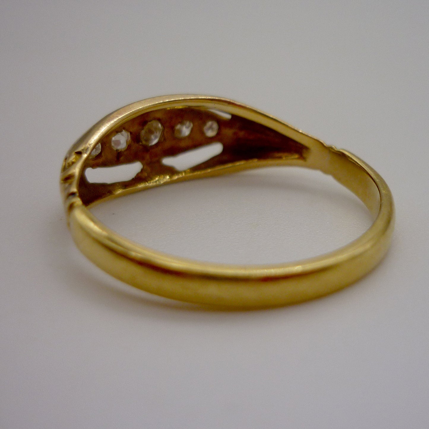 Victorian Wedding Band Size 6.25, Antique Old Cut Diamond Ring