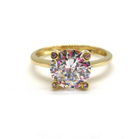 Cubic Zirconia Ring Size 6.5, Simulated Diamond Solitaire