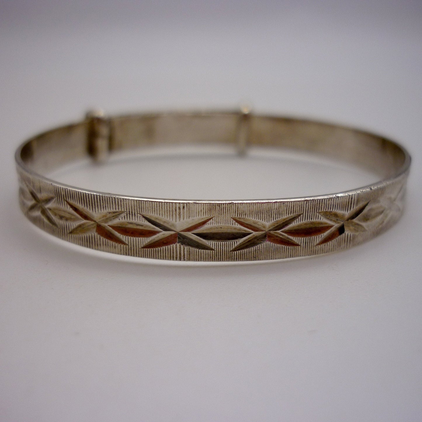 Vintage Sterling Silver Christening Bangle, Baptism Gift For Baby