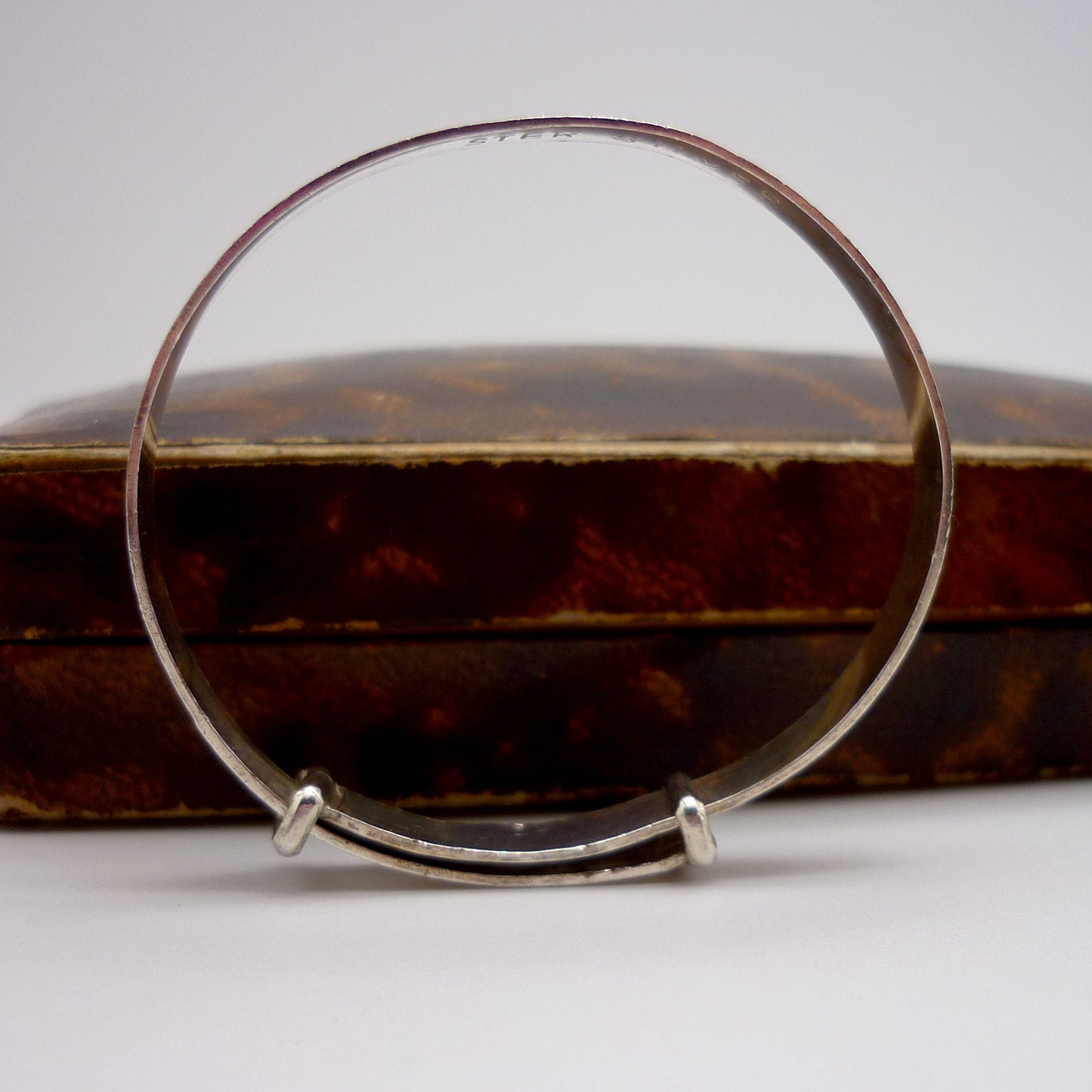 Vintage Sterling Silver Christening Bangle, Baptism Gift For Baby