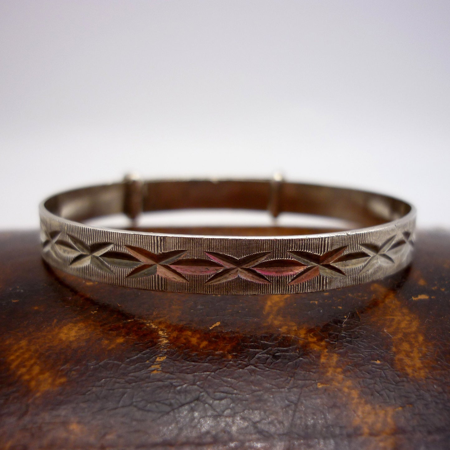 Vintage Sterling Silver Christening Bangle, Baptism Gift For Baby