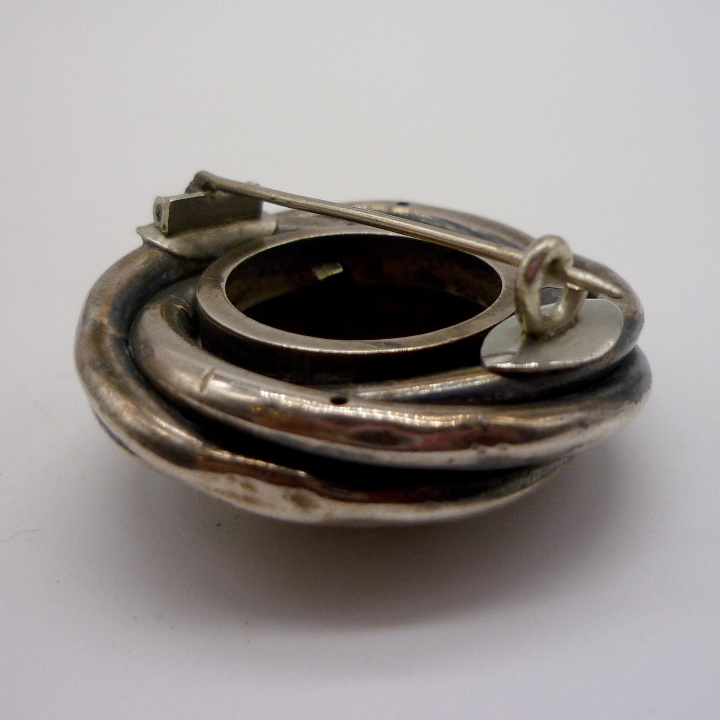 Victorian Silver Memory Brooch, Antique Knot Brooch