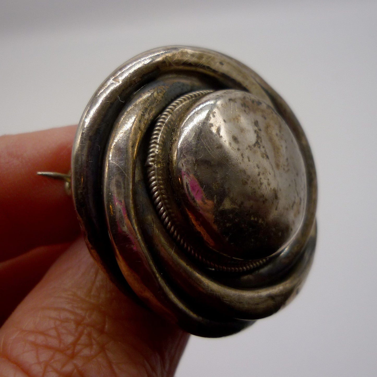 Victorian Silver Memory Brooch, Antique Knot Brooch