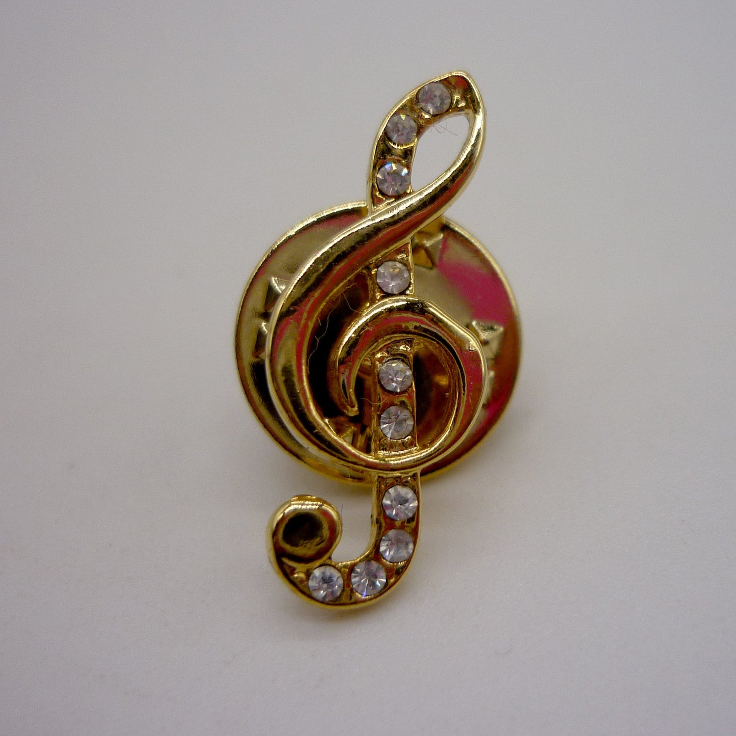 Gold Plated Treble Clef Brooch